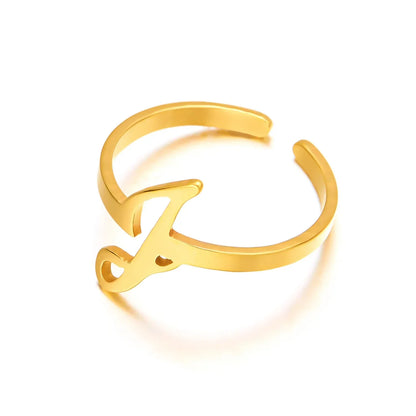 Personalized Script Monogram Initial Ring