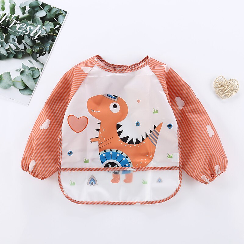 Baby Splash Proof Apron Bib with Long Sleeves