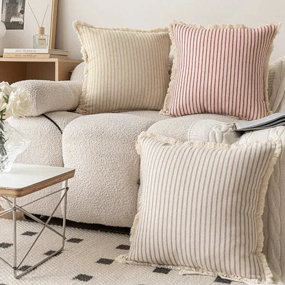 Jacquard Cushion Covers with White Frill – 45x45 cm Decorative Scatter Cushions for Stylish Home Decor 7
