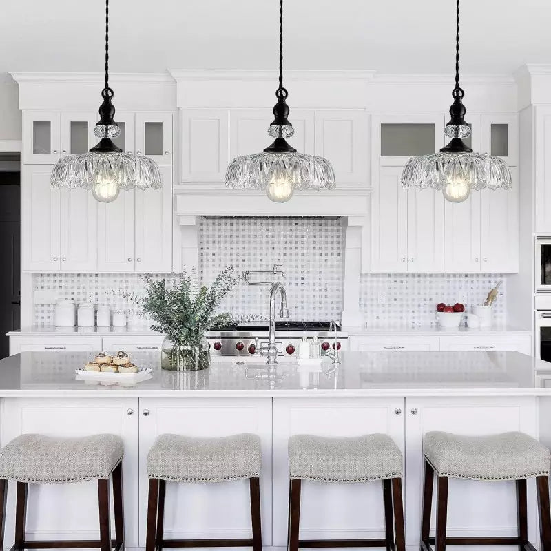 Chic Glass Flower Pendant Light