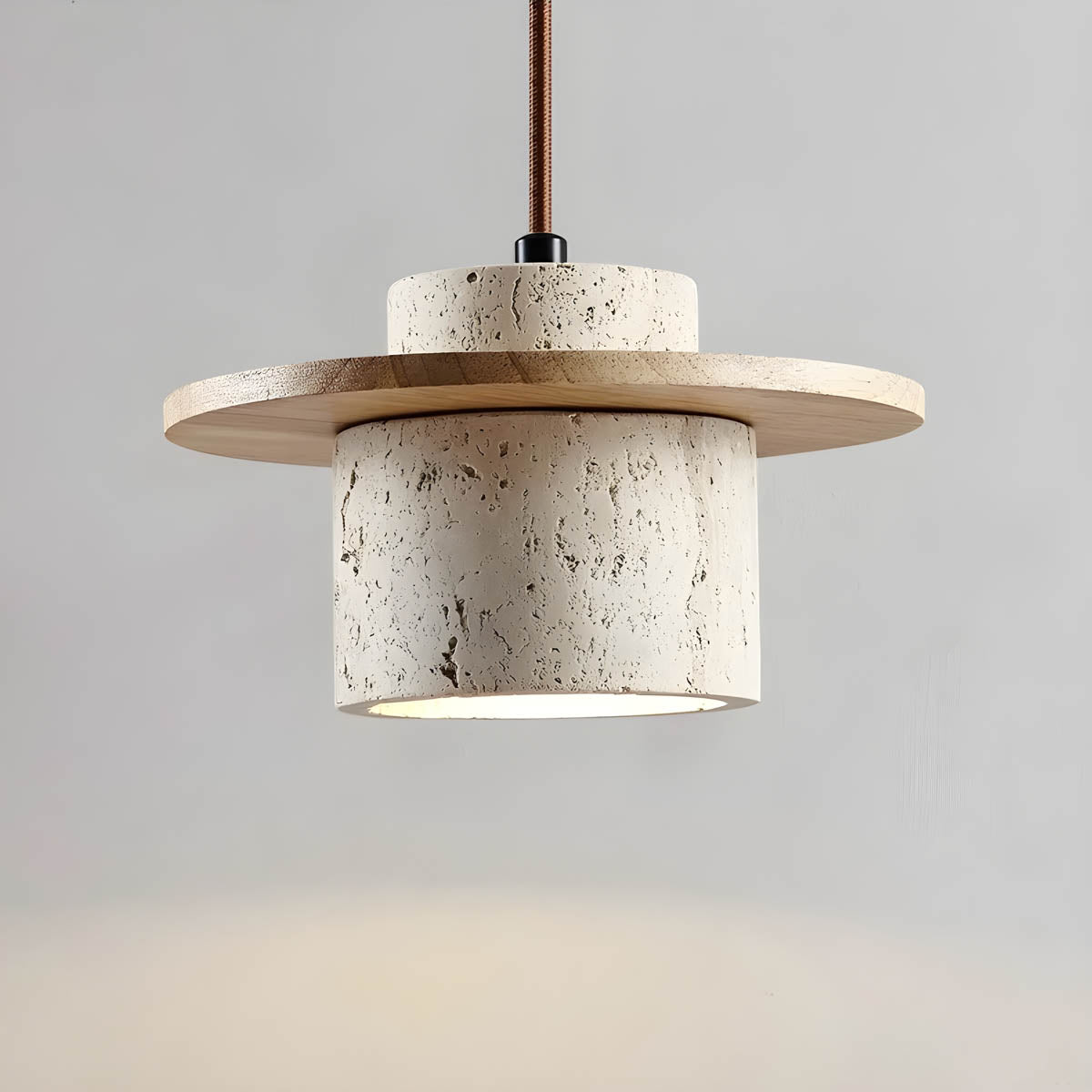 Rustic Earthy Stone Hanging Lamp - Halri