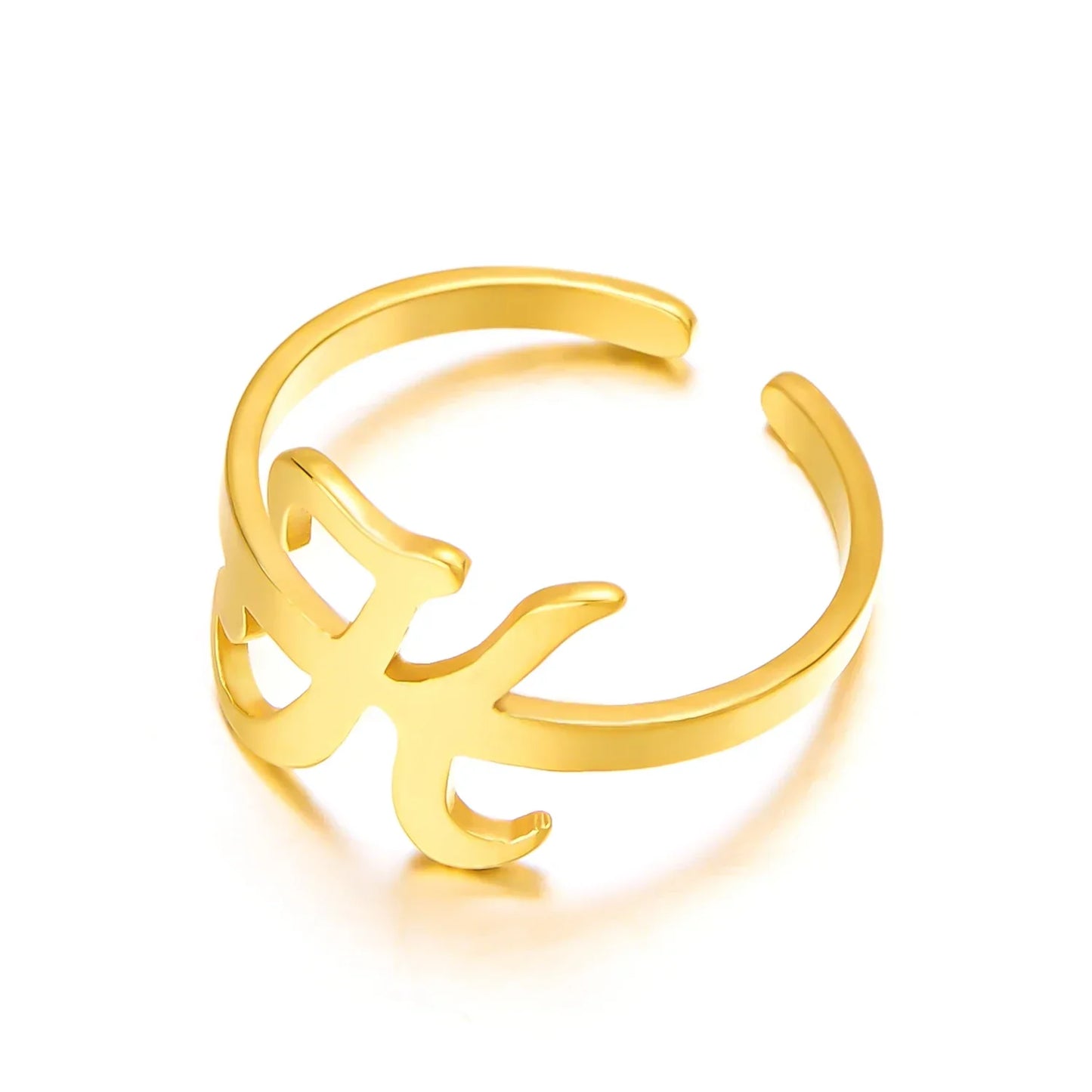 Personalized Script Monogram Initial Ring