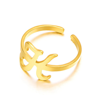 Personalized Script Monogram Initial Ring
