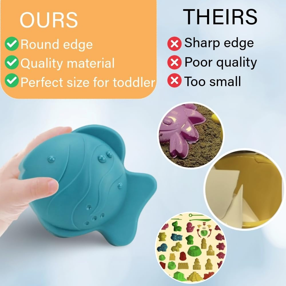 Kids Beach Toy Set, Sand and Water Play, BPA-Free Plastic, Variety of Tools & Shapes, Safe for Ages 2+