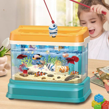 Kids Electric Fish Tank Toy with LED Lights, Fishing & Feeding, Encourages Exploration, Safe for Ages 3+