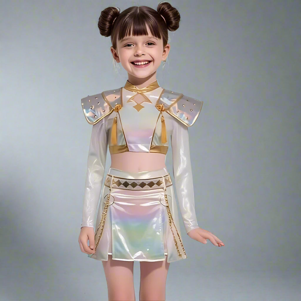 Shiny Kpop Girl Halloween Costume Hologram Dress