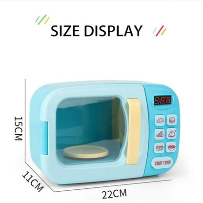 Kitchen Electric Microwave Play Set with Realistic Light, Sound & Accessories Included