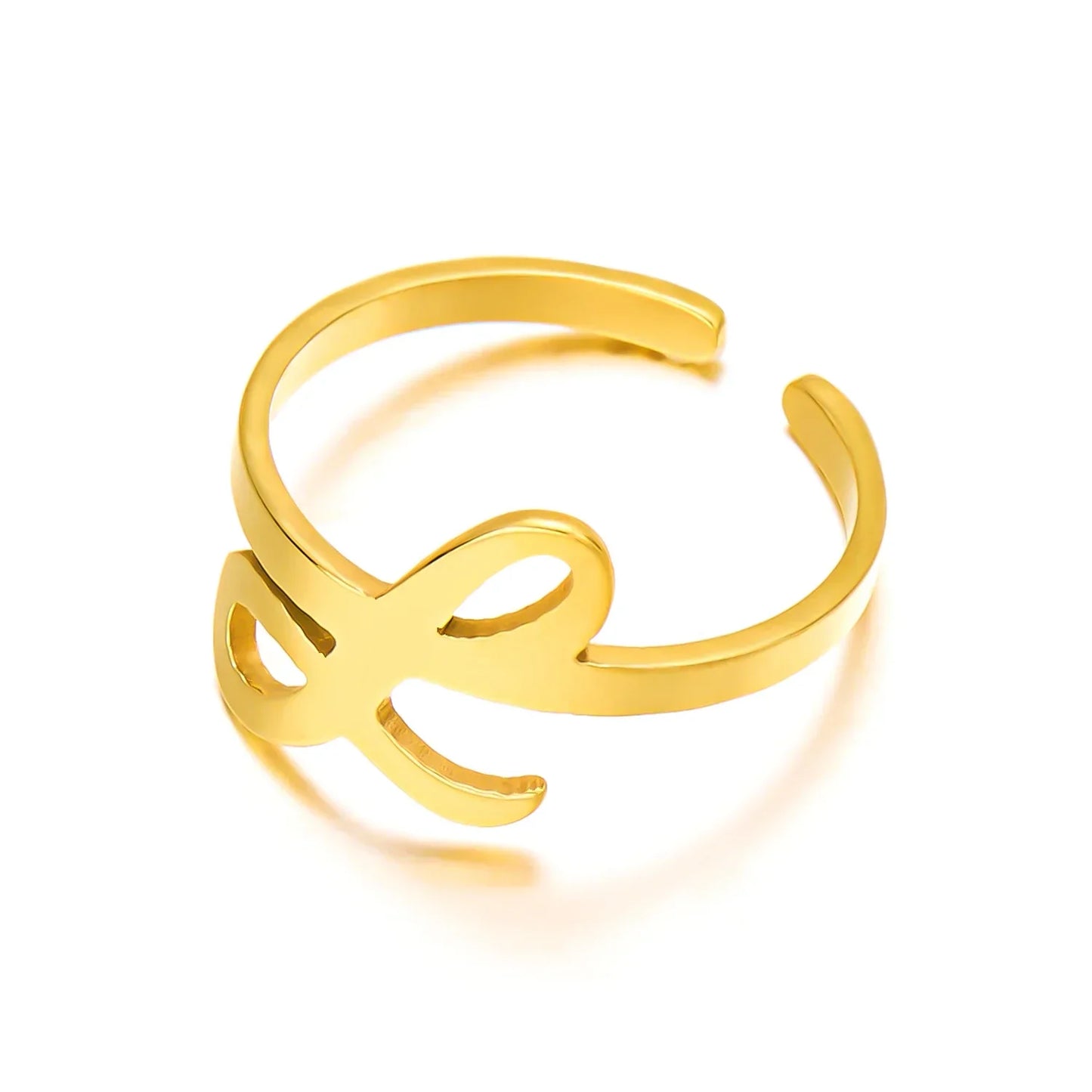Personalized Script Monogram Initial Ring