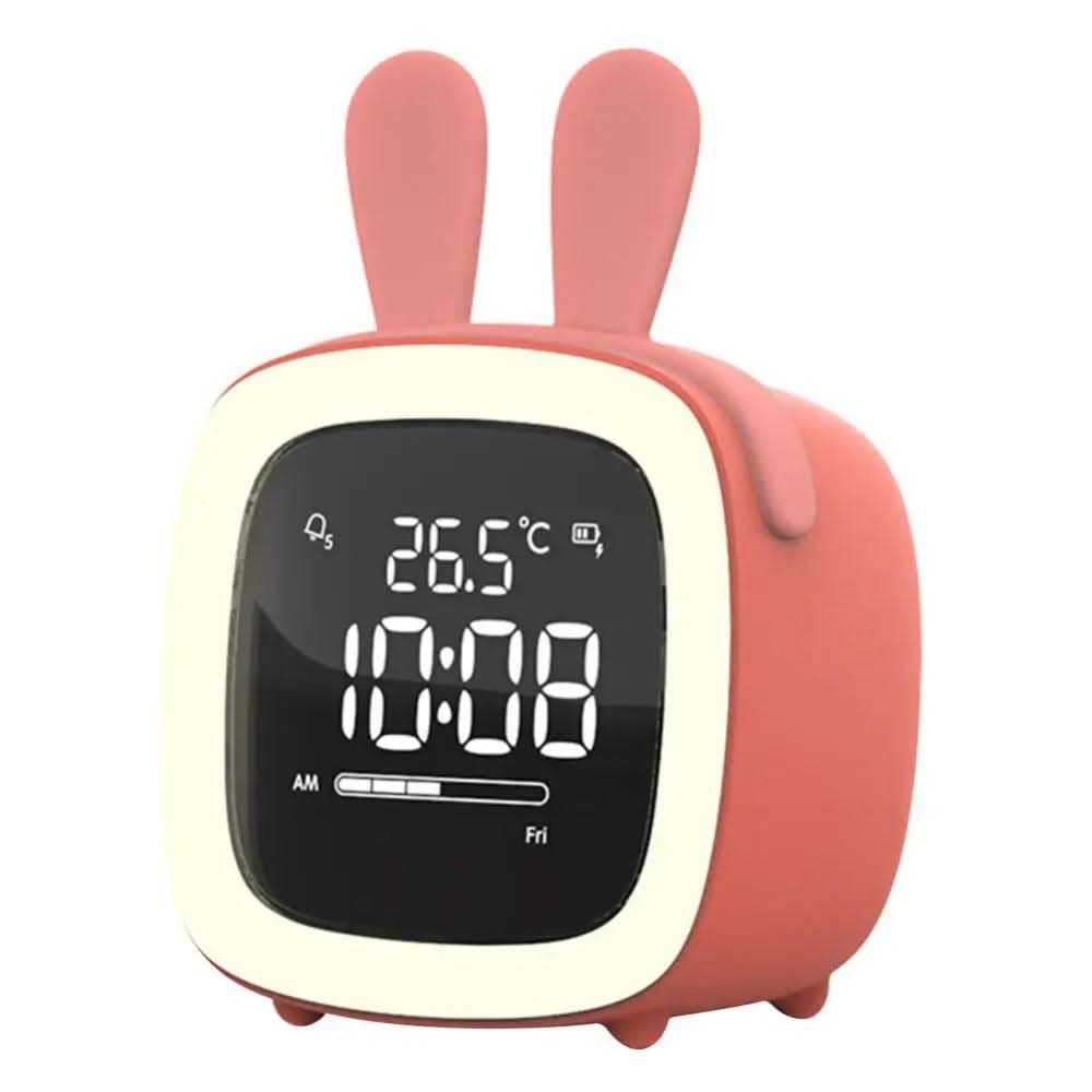 LED Children's Alarm Clock with Night Light – Gentle Wake-Up, Playful Star and Rabbit Design, Energy Efficient 15