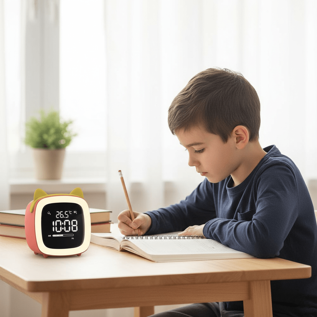 LED Children's Alarm Clock with Night Light – Gentle Wake-Up, Playful Star and Rabbit Design, Energy Efficient 3