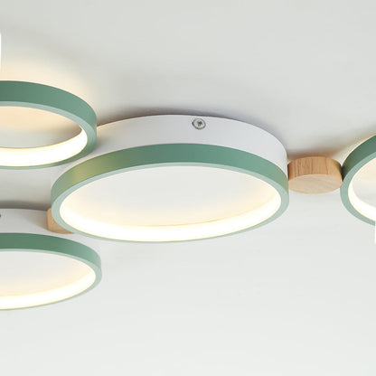 Soft Globe Ceiling Lamp for Bedroom in White and Gray