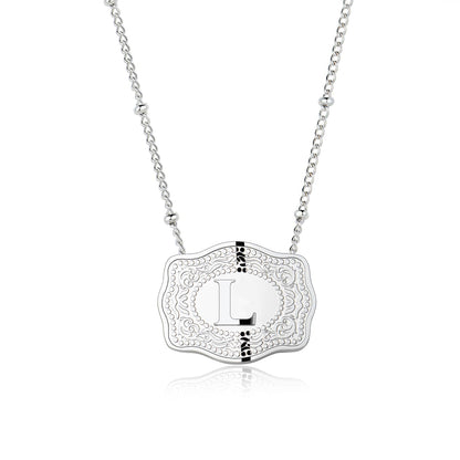 Pretty Initial Letter Pendant Necklace Buckle