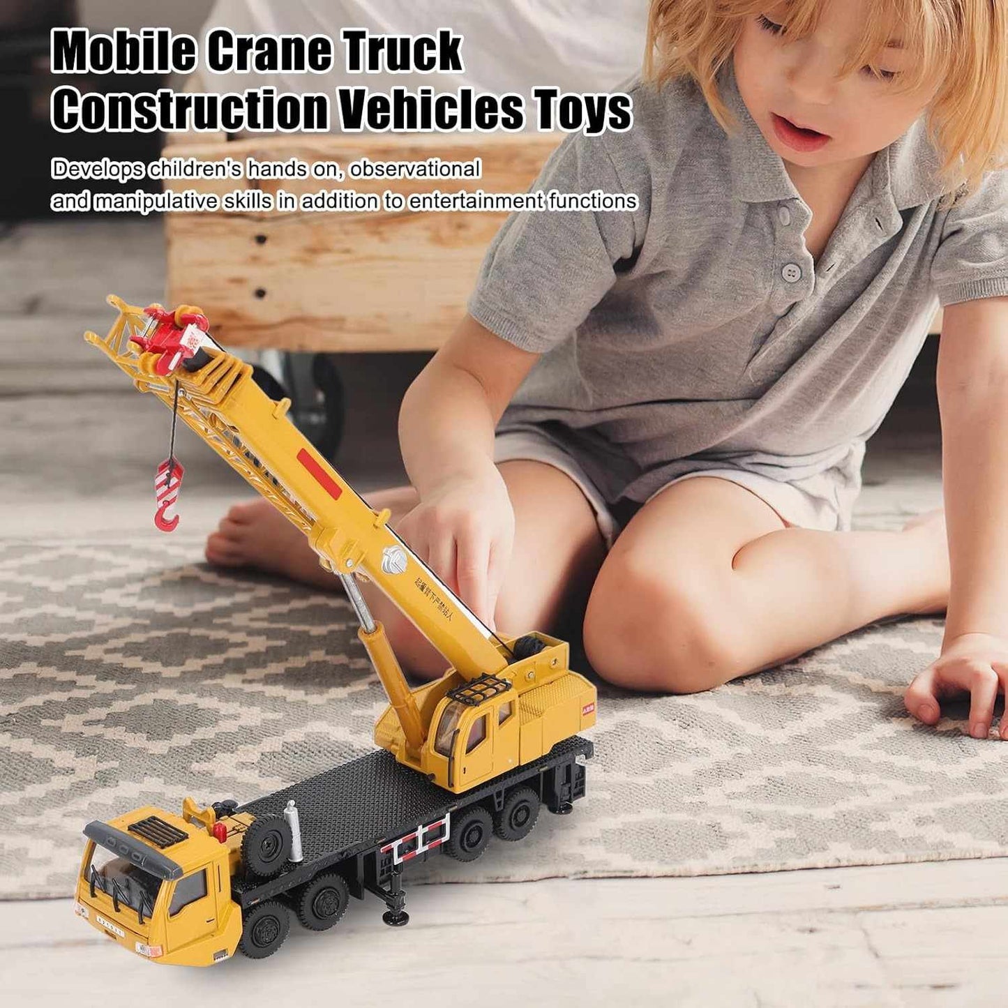 Ladder Crane Car Toy – Sturdy Diecast Build, Smooth 360° Rotation, Lifelike Engineering Design, Educational Fun, Safe for Kids 8+