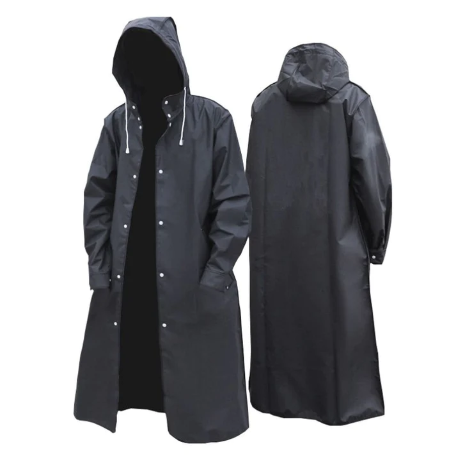 Waterproof Black Men's Rain Jacket with Hood - Halri