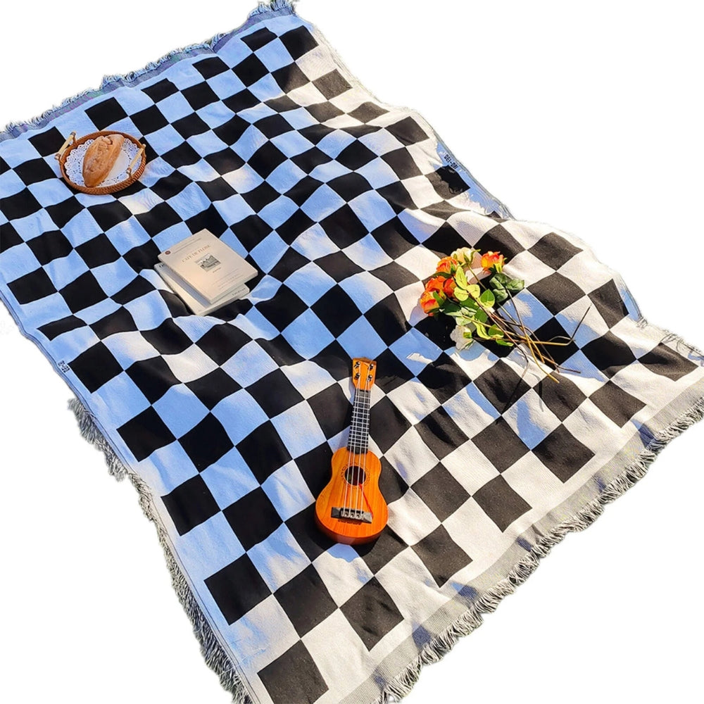 Big Plaid Outdoor Blanket – Cozy Microfiber Picnic Throw - Halri