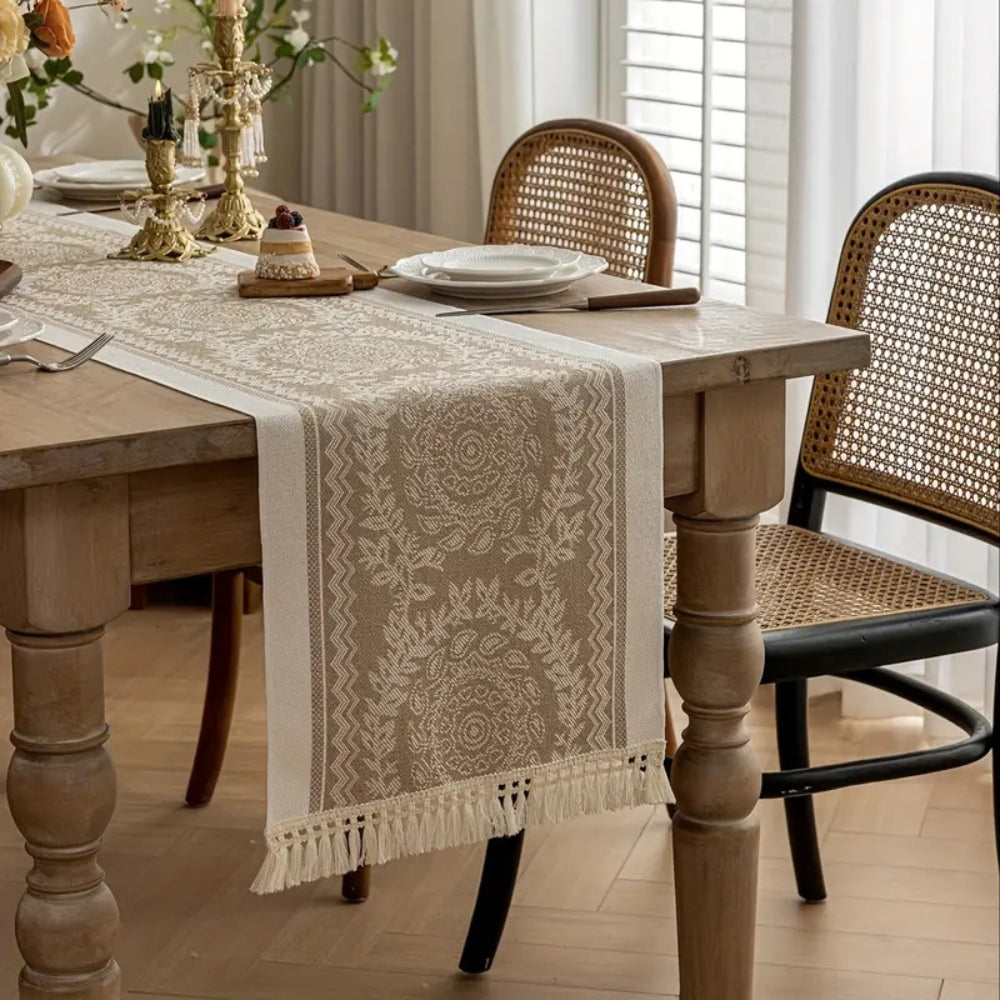 Elegant Natural Fiber Table Runner
