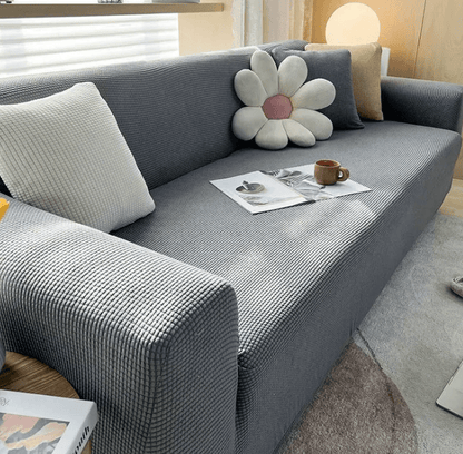 Lightweight Non-Slip Sofa Cover in Ribbed Jacquard Fabric – Stylish Couch Slipcover for Protection and Easy Care 2