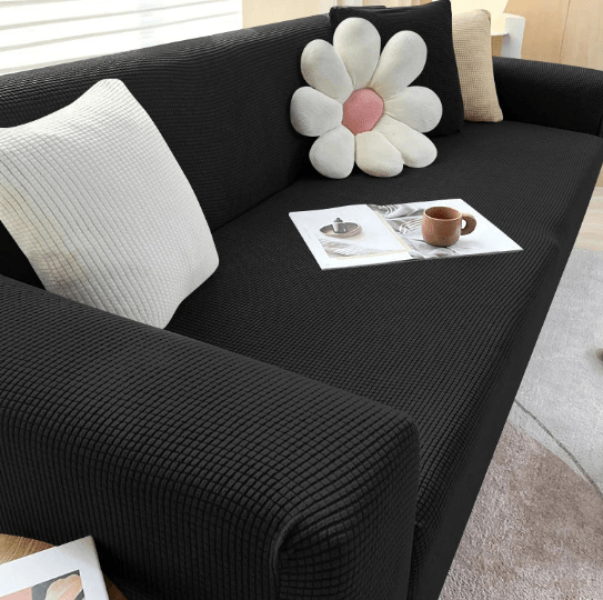 Lightweight Non-Slip Sofa Cover in Ribbed Jacquard Fabric – Stylish Couch Slipcover for Protection and Easy Care 3