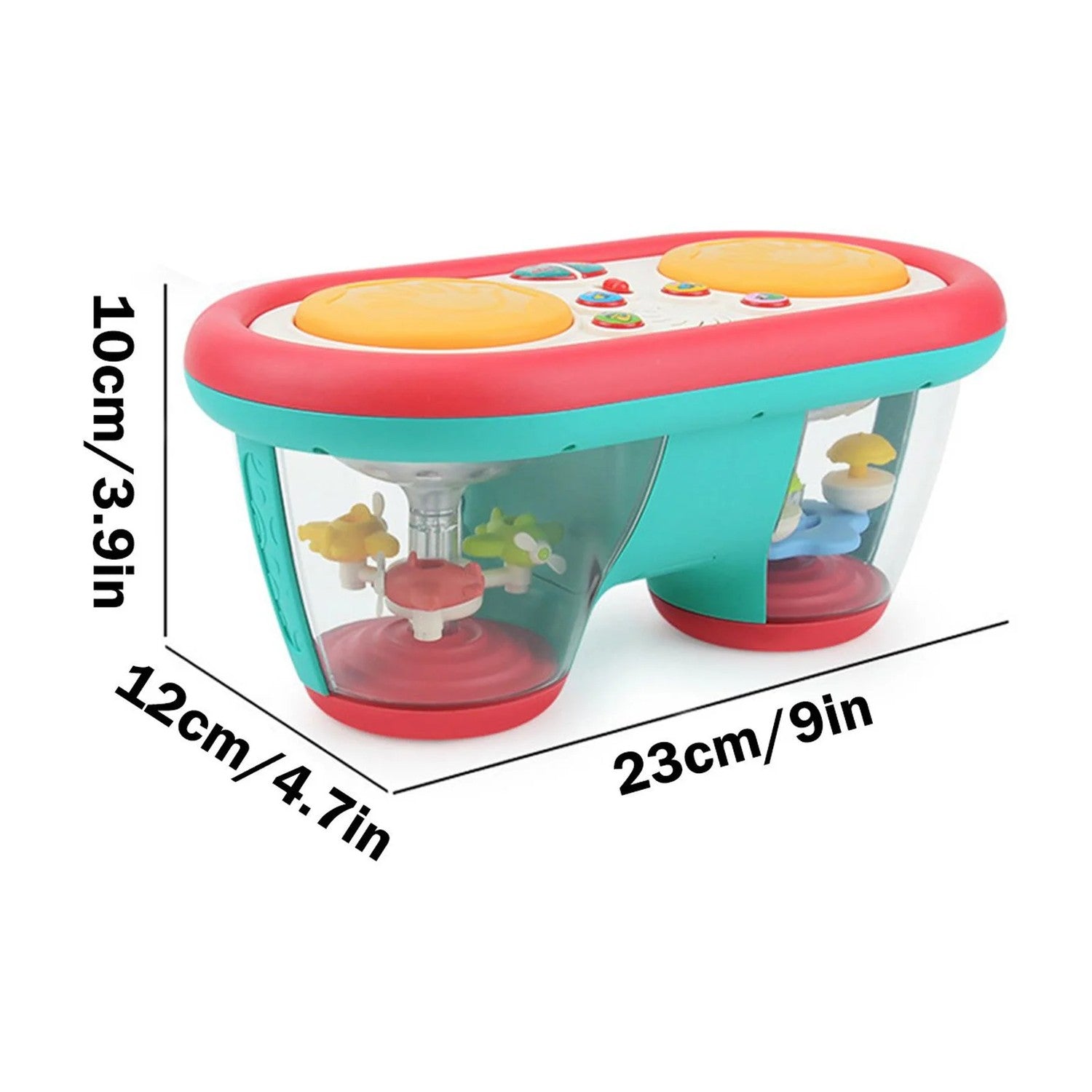 Little Pulse Music Drum – Educational Baby Drum Toy with Lights and 360° Rotation