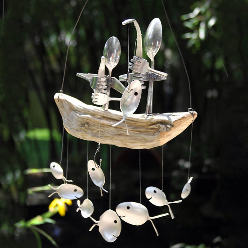 Colorful Metal Fisherman Wind Catcher Chime Decoration - Halri