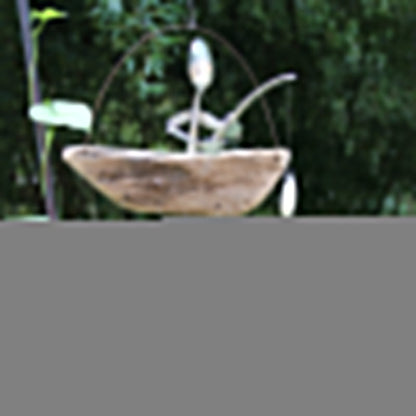 Lovely Fishing Man Spoon Fish Sculpture Wind Chime
