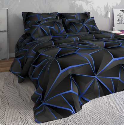 Soft Plush 3D Printed Check Bedding Set