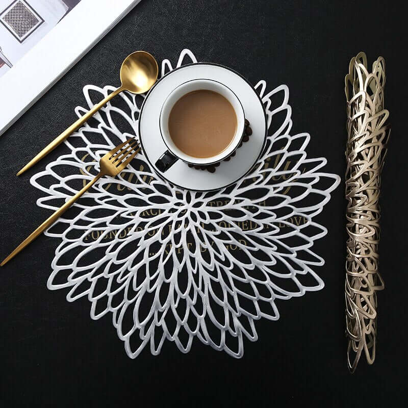 Luxury PVC Round Placemats – Elegant Table Mats for Dining, Available in Sets of 4, 6, or 8, 36-38 cm Diameter 7