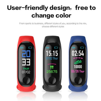 M3 Smart Watch, Smart Bracelet with Health Monitoring, Blood Pressure, Waterproof Sport Watch
