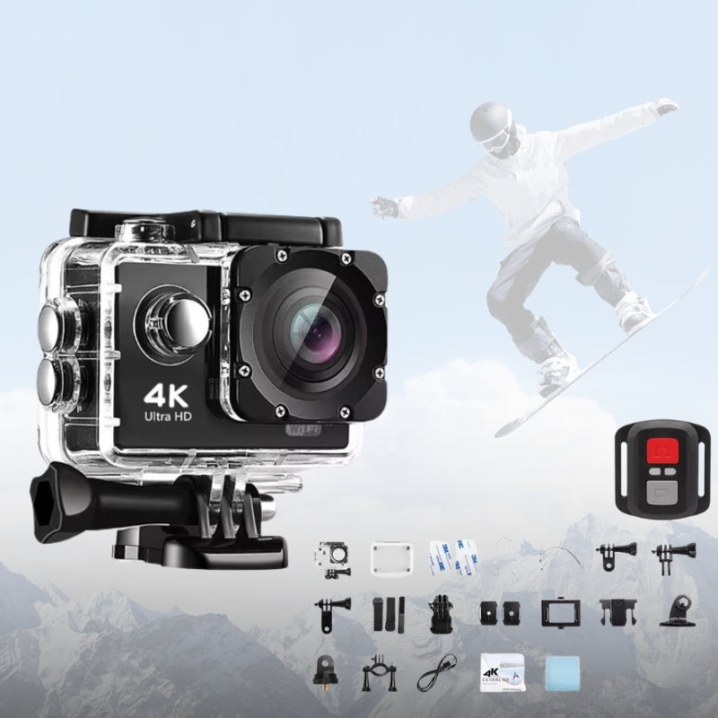 4K Action Camera - Waterproof WiFi Cam for Sports