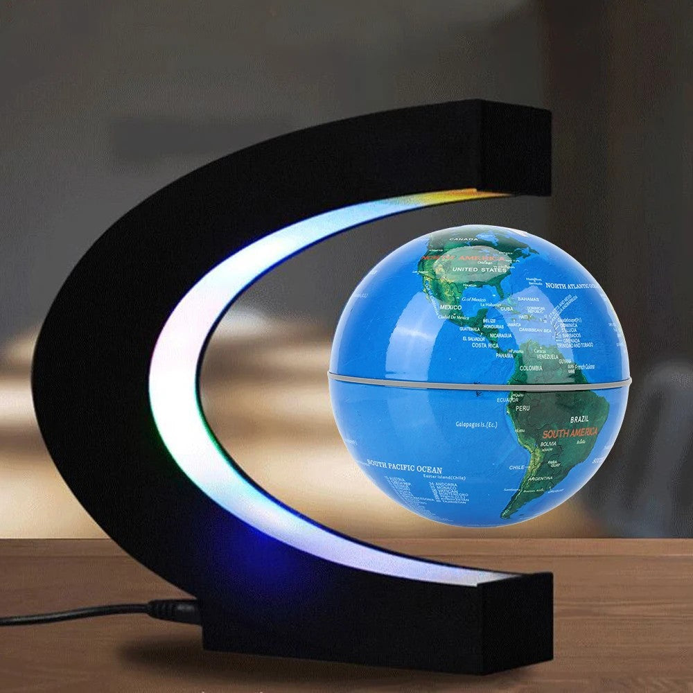 Illuminated Floating Globe Lamp, Stylish Desk Decoration - Halri