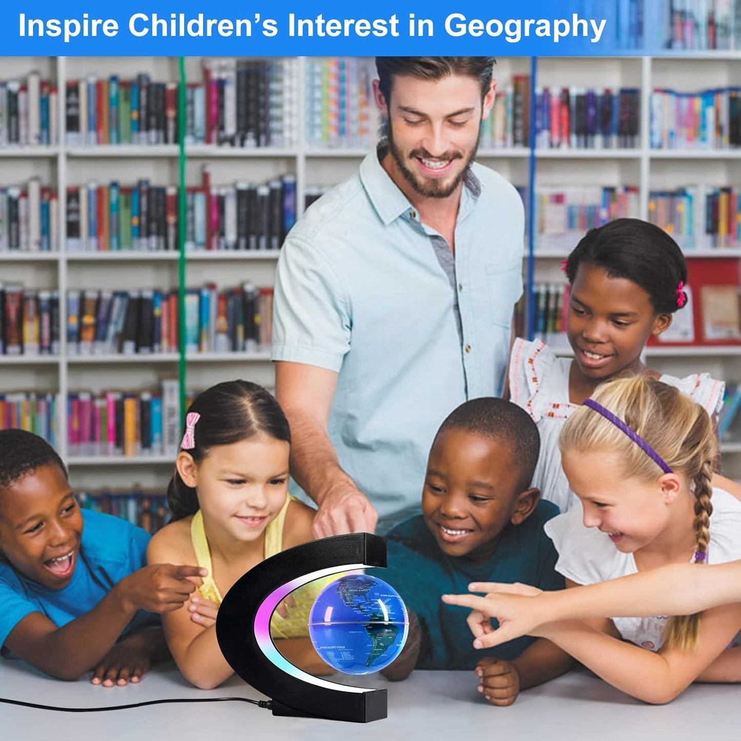 Magnetic Floating Globe With LED Light, Modern Design, Eye-Catching Home & Office Decor
