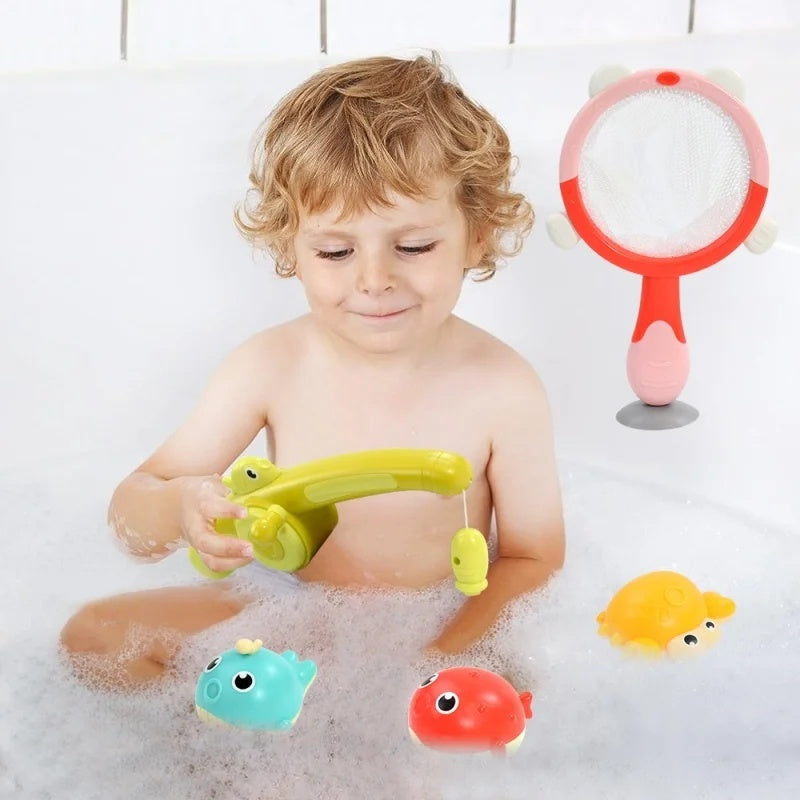 Magnetic LED Fishing Toy Set – Light-Up Bath Toys with Rod and 360° Rotating Reel for Kids Ages 3+