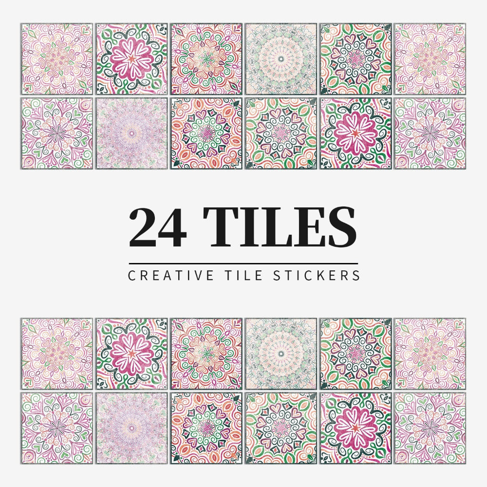 Stunning 24-Piece Vinyl Wall Tile Decals