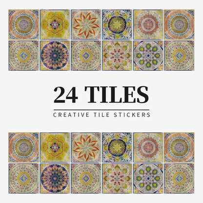 Stunning 24-Piece Vinyl Wall Tile Decals