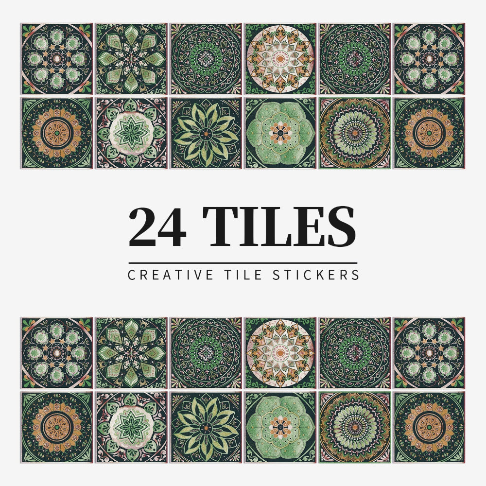Stunning 24-Piece Vinyl Wall Tile Decals