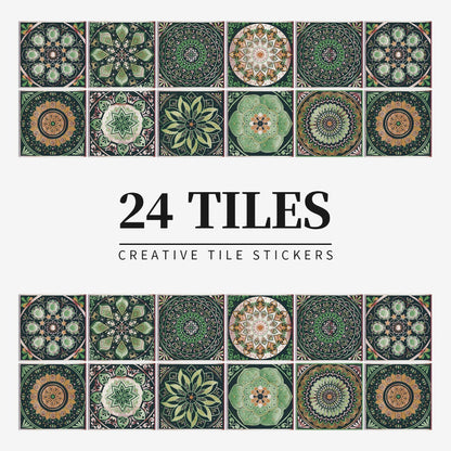 Stunning 24-Piece Vinyl Wall Tile Decals