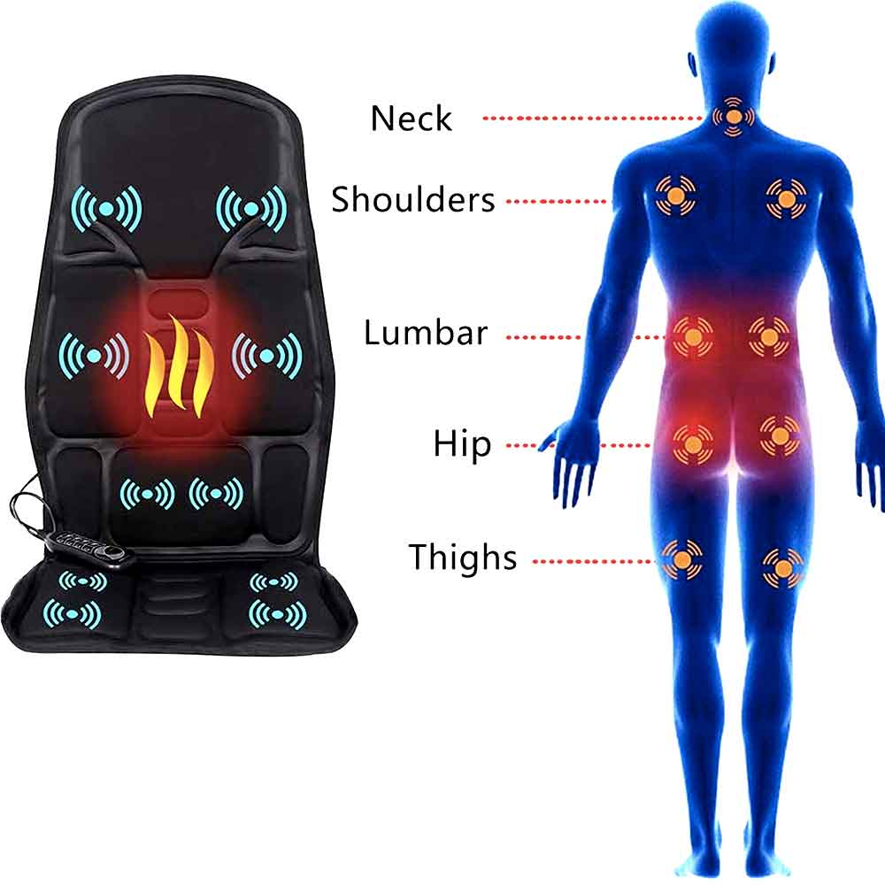 Relaxing Heat Massage Seat Pad For Car And Home Use