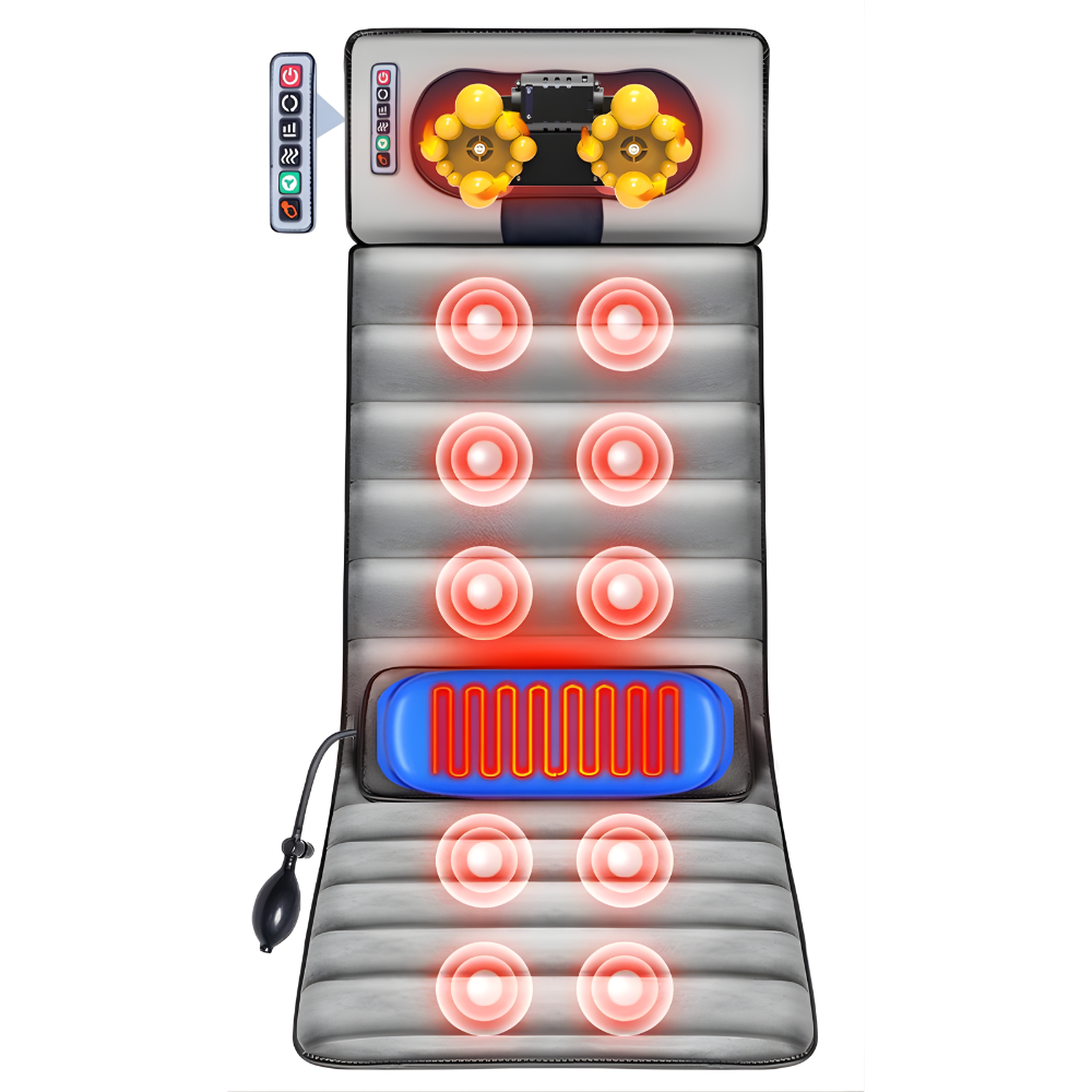 Relaxing Massage Mat with Heat and Vibration - Gray - Halri