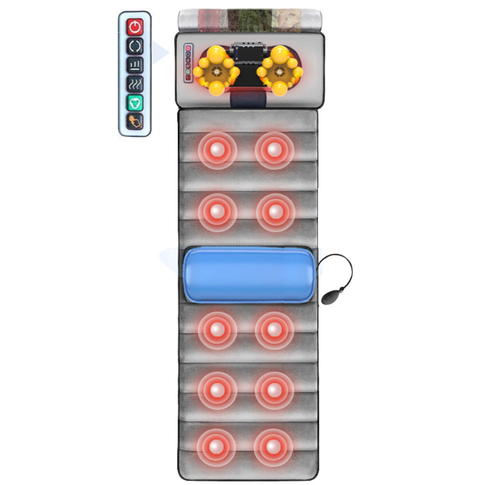 Relaxing Massage Mat with Heat and Vibration - Gray