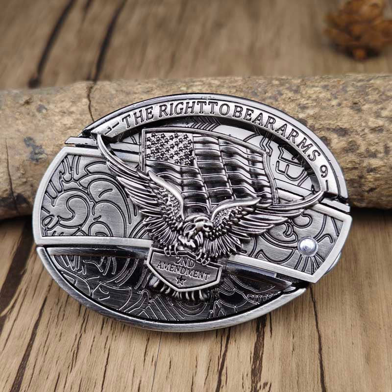 Western Style Silver Oval Belt Buckle