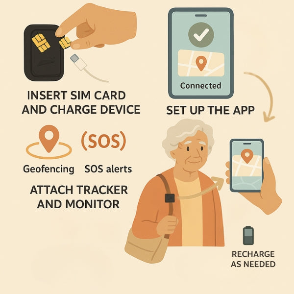 Easy GPS Tracker for Elderly with Fall Alerts