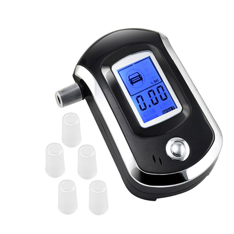 Mini Digital Breath Alcohol Tester with LCD Screen & Mouthpieces
