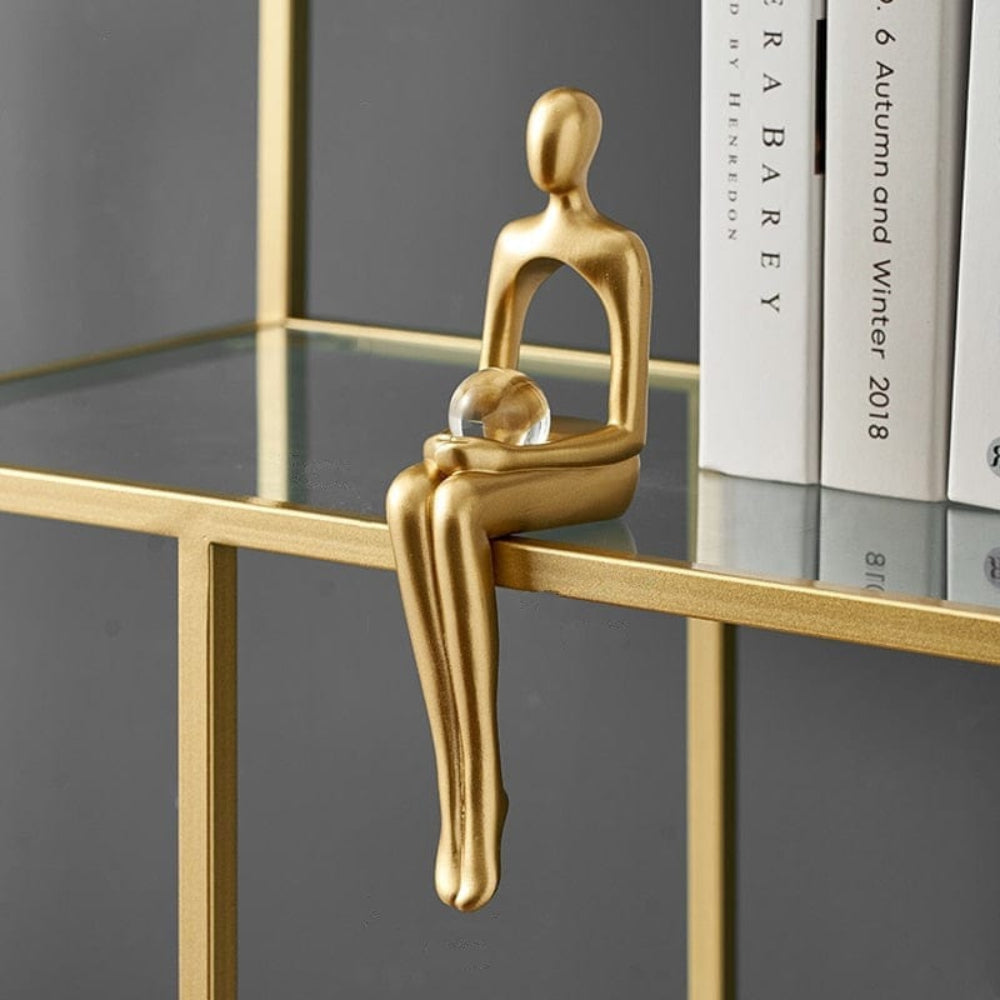 Simple Gold Book Figurine – Modern Resin Home Decoration - Halri