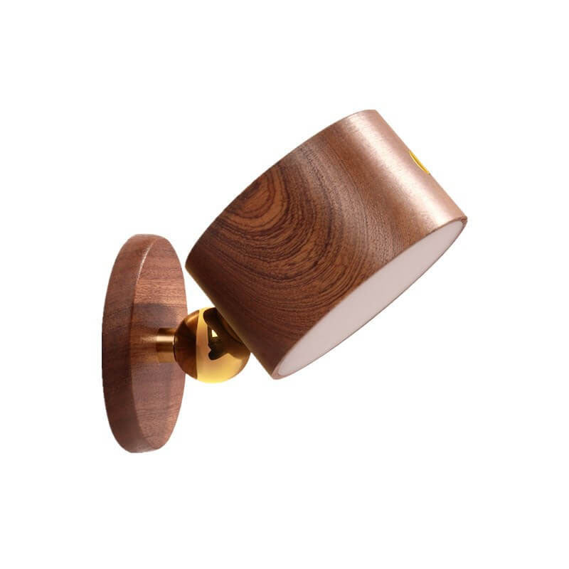 Minimalist Round LED Wall Sconce - Modern Wooden Design with Rechargeable Convenience for Ambient Lighting 4