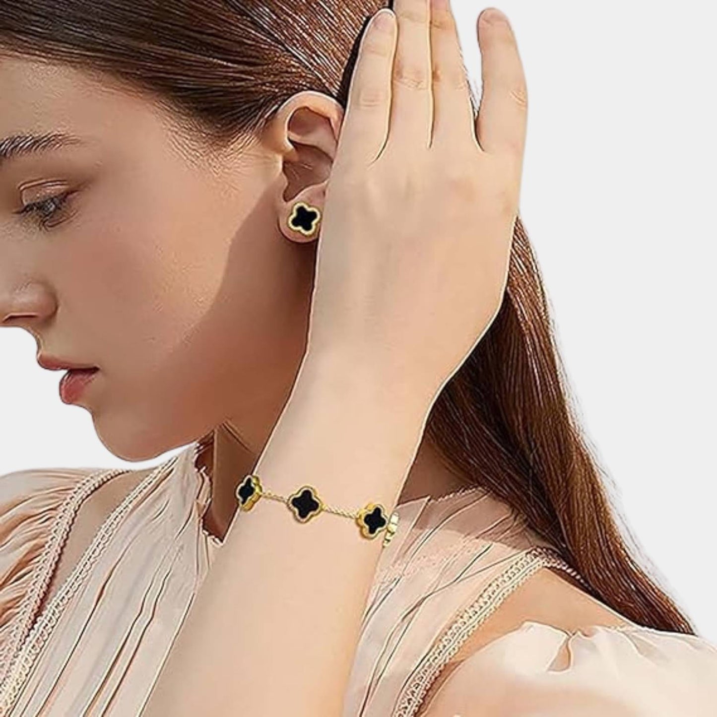 Simple Elegant Jewelry Set Necklace, Bracelet, Earrings