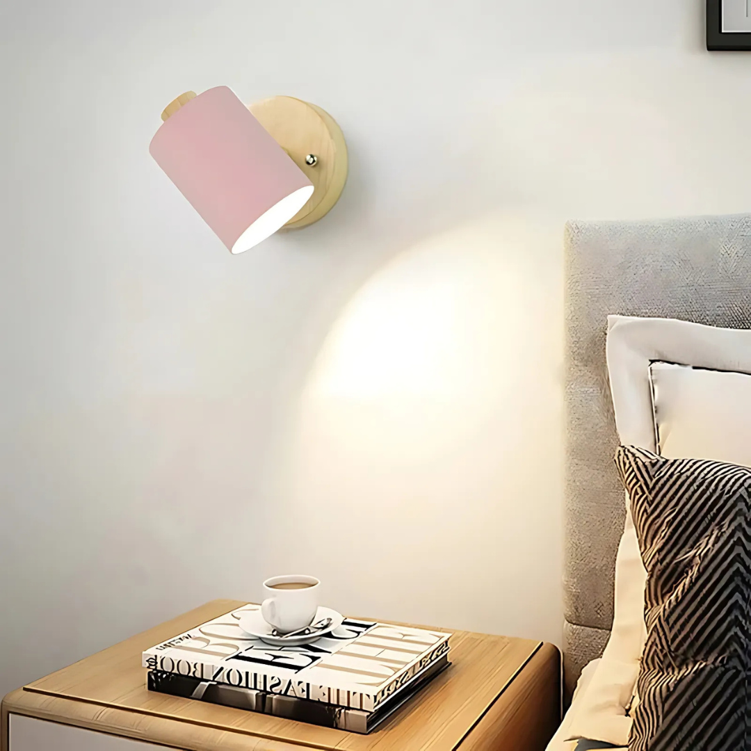 Simple Wooden LED Wall Light – Warm Bedroom Sconce - Halri