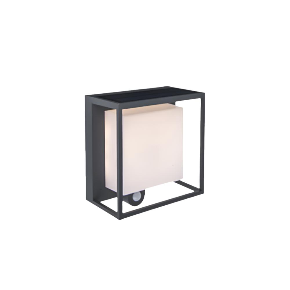 Outdoor Solar Wall Lamp - Black Weatherproof LED Light - Halri
