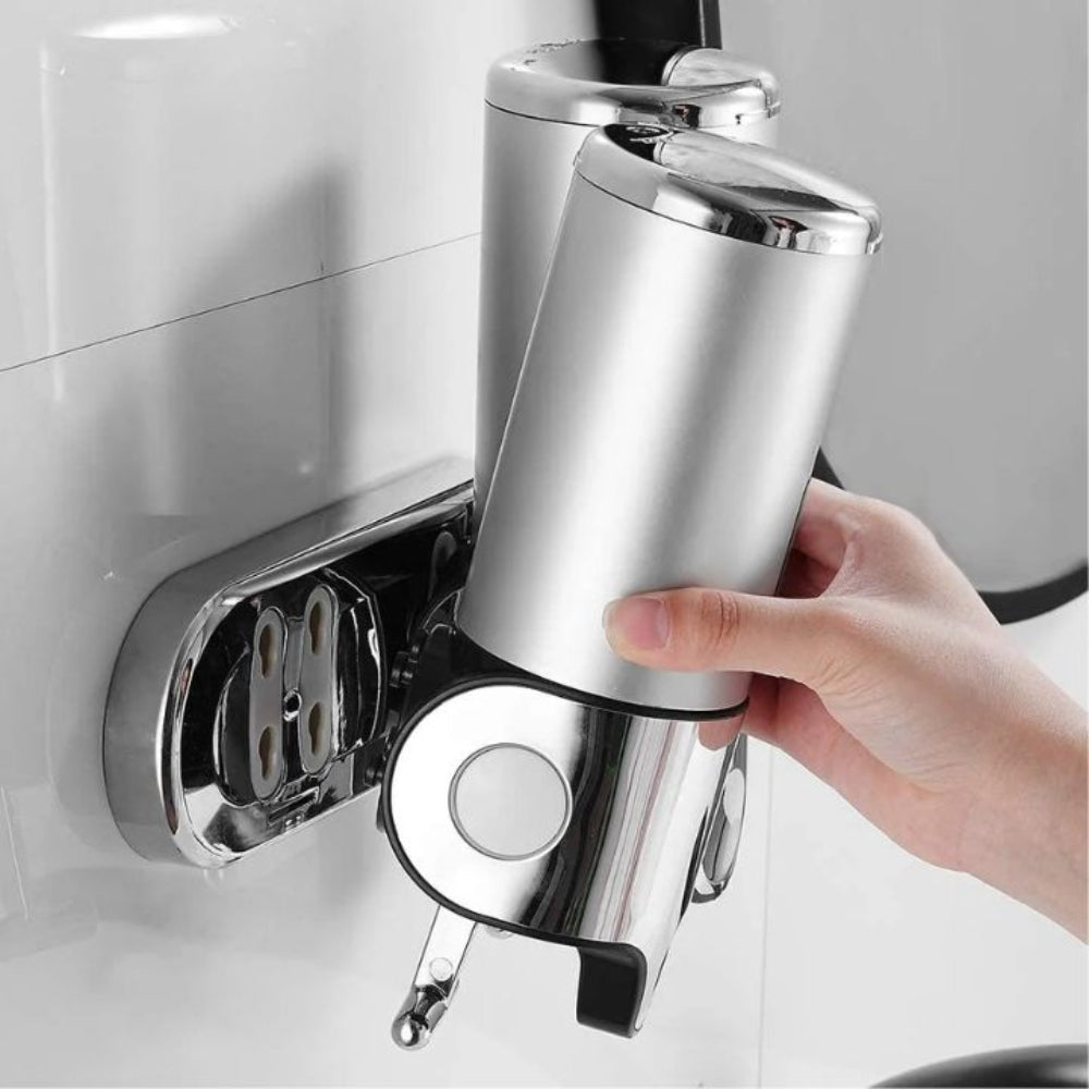 Modern Wall-Mounted Soap Dispenser – Elegant Stainless Steel Bathroom Accessory for Liquid Soap and Lotion 3