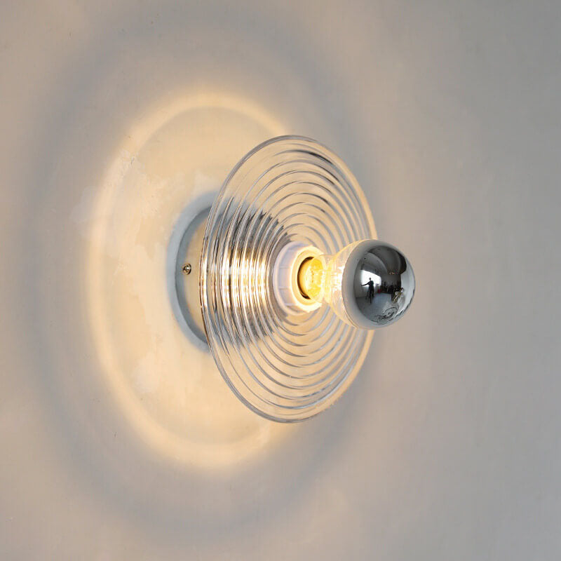 Modern Water Ripple Glass Wall Sconce Lamp - 1-Light Wall Light Fixture for Bedroom and Living Room, Durable Iron and Glass Design 2