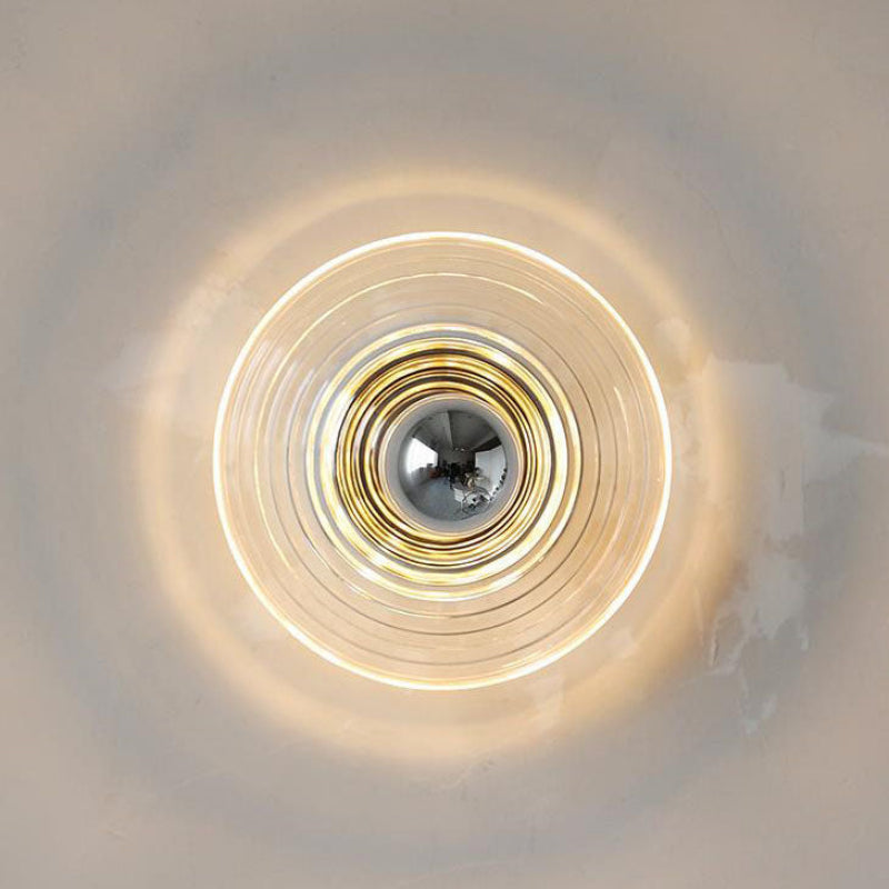 Modern Water Ripple Glass Wall Sconce Lamp - 1-Light Wall Light Fixture for Bedroom and Living Room, Durable Iron and Glass Design 4